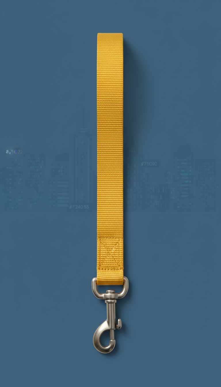 Mustard yellow nylon dog leash